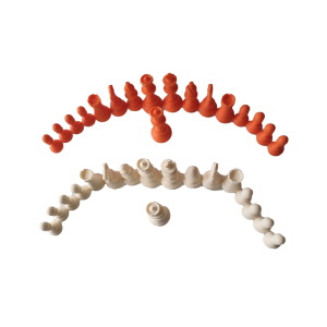 Set di pezzi in silicone bianchi/rossi con sacchetto